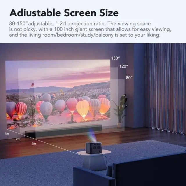 Alt view image 6 of 7 - Projector 4K Keystone Correction Video Projectors 12000 Lumens Home Theater LED Beamer