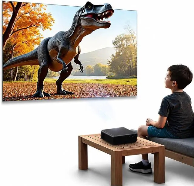 Alt view image 3 of 5 - Mini Projector 4K Projector 1000ANSI Auto /Keystone WiFi6 BT5.2 Full HD 1080p Smart Home Theater Movie for Movie Home Outdoor