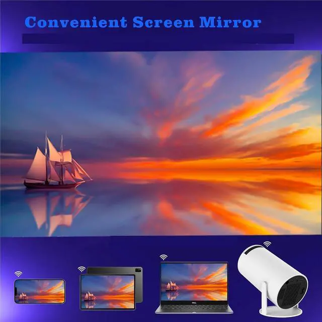 Alt view image 6 of 7 - Mini Projector, Projector 4K 720P With 5W Speaker WiFi 6 BT5.4 Outdoor Video Home Theater ,Indoor & Outdoor Use