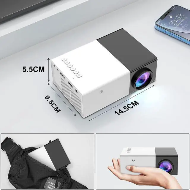 Alt view image 3 of 6 - BIGFOX Portable Mini Projector 1080P HD
