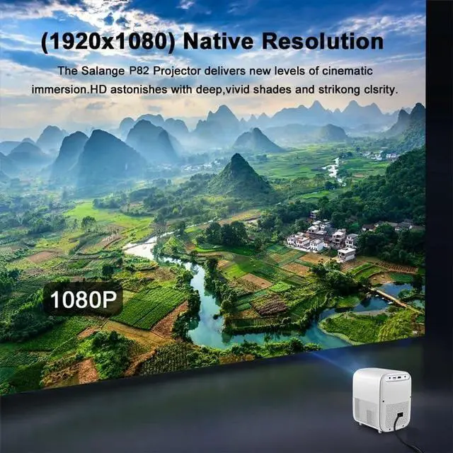 Alt view image 3 of 5 - Mini Projector 6000 Lumens 1080P Android 9 LED Video Beamer 4K 5G Smart Home Theater Airplay Bluetoooth