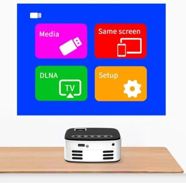 Alt view image 3 of 6 - Projector for Home Bedroom Wall Projection Machine High Definition 1080p