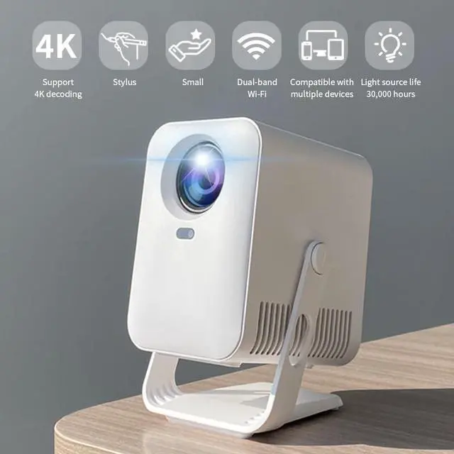 Alt view image 5 of 6 - The Projector Comes with Built in Pan Tilt Making It Portable Easy to Handle
