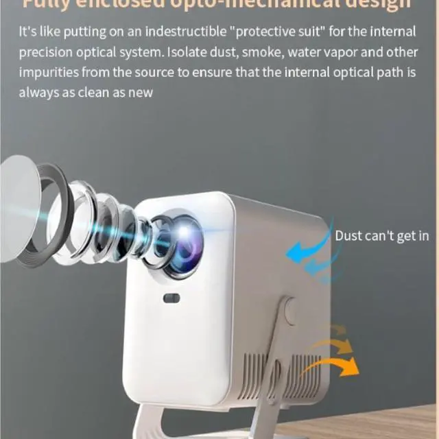 Alt view image 6 of 6 - The Projector Comes with Built in Pan Tilt Making It Portable Easy to Handle