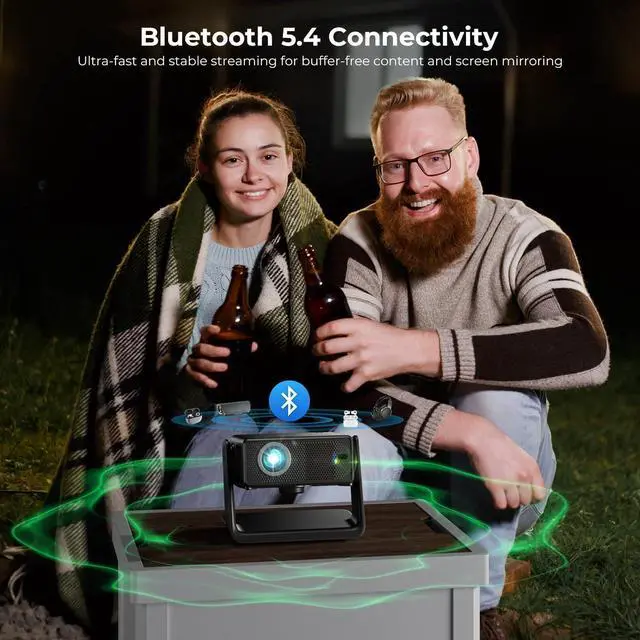 Alt view image 4 of 5 - Mini Projector with WiFi and Bluetooth, 1080P Projector 12000 Lumens, Built-in Apps