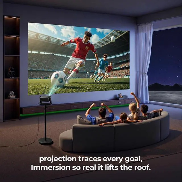 Alt view image 5 of 5 - Mini Projector with WiFi and Bluetooth, 1080P Projector 12000 Lumens, Built-in Apps