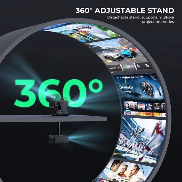 Alt view image 2 of 5 - Mini Projector with WiFi and Bluetooth, 1080P Projector 12000 Lumens, Built-in Apps