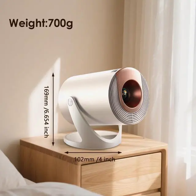 Alt view image 6 of 7 - Mini Projector with WiFi and Bluetooth & Android 4K Protable Smart Projector Auto Vertical Keystone Compatible with HDMI/Smartphone/USB for Movie/Gaming