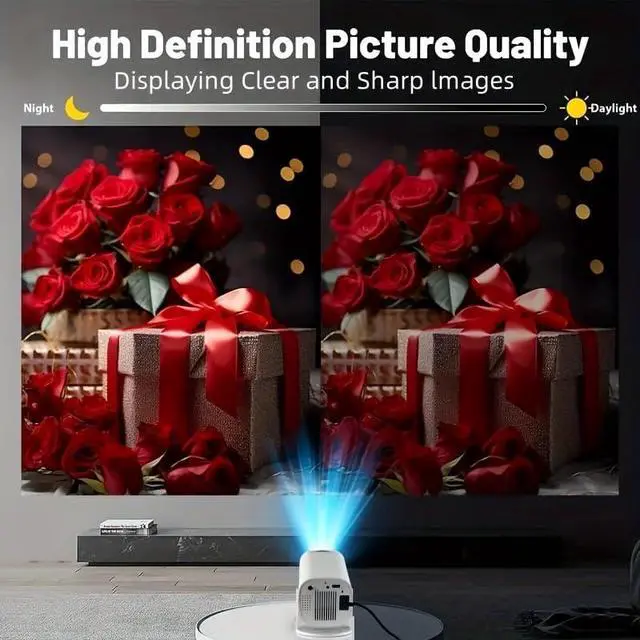 Alt view image 6 of 7 - Smart Projector with Android 11 OS, 4K Support & 720P Native Resolution, WiFi 6 & BT 5.0, Compact Home Theater Projector for Streaming, Gaming, Movies, Wireless Screen Mirroring, for 4K UHD Content