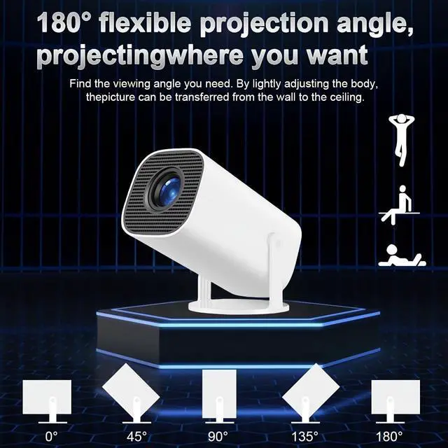 Alt view image 7 of 7 - Smart Projector with Android 11 OS, 4K Support & 720P Native Resolution, WiFi 6 & BT 5.0, Compact Home Theater Projector for Streaming, Gaming, Movies, Wireless Screen Mirroring, for 4K UHD Content