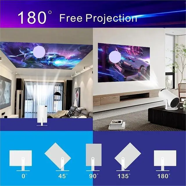 Alt view image 3 of 7 - Mini Projector, Projector 4K 720P With 5W Speaker WiFi 6 BT5.4 Outdoor Video Home Theater ,Indoor & Outdoor Use