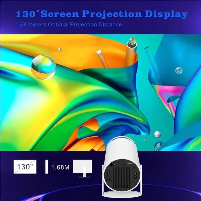 Alt view image 4 of 7 - Mini Projector, Projector 4K 720P With 5W Speaker WiFi 6 BT5.4 Outdoor Video Home Theater ,Indoor & Outdoor Use