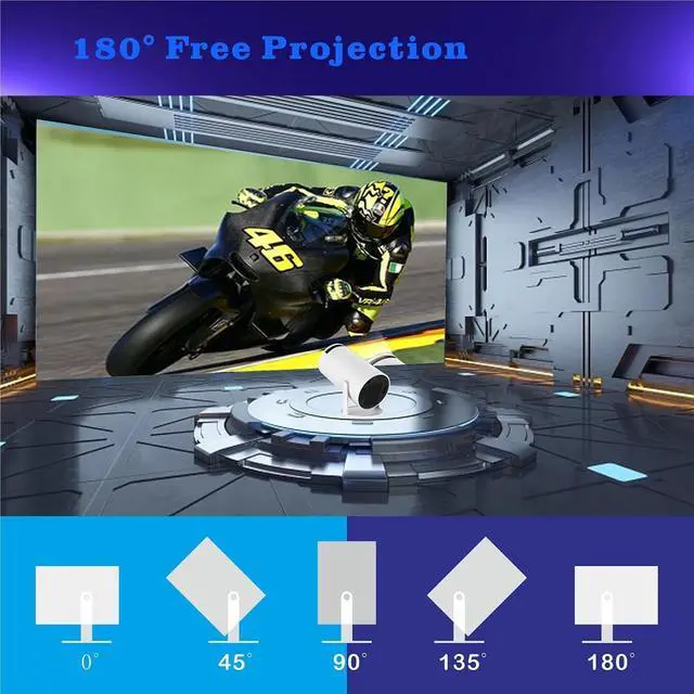 Alt view image 5 of 7 - Mini Projector, Projector 4K 720P With 5W Speaker WiFi 6 BT5.4 Outdoor Video Home Theater ,Indoor & Outdoor Use