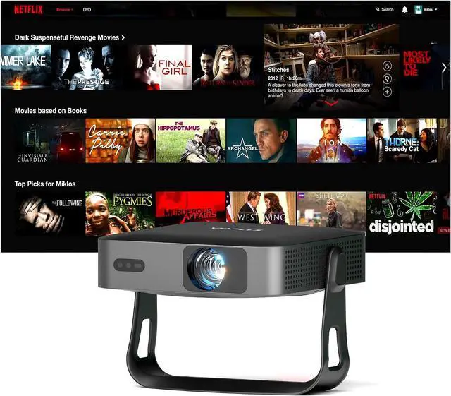 Main image of Thinnest 2.4" Smart Mini Projector with WiFi and Bluetooth, Auto Focus & Keystone Portable Outdoor Projector, VOPLLS Home Movie Projector