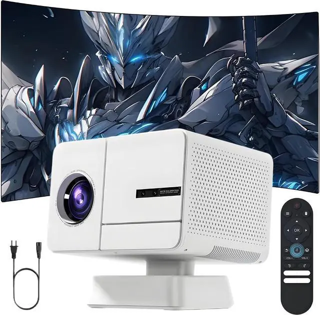 Main image of P50 Portable Smart Projector with WIFI and Bluetooth, Mini Video Projector with 400 ANSI, 1080P, Android 11 Wireless Projector for Bedroom, Home Theater, Outdoor, Office, 30° Adjustable Angle (White)