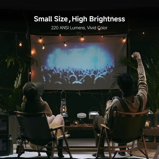 Alt view image 2 of 7 - Portable Projector, Mini Projector with Stand, DLP Projector Cookie Projector, 1080P Support, WiFi and Bluetooth, Rechargeable Battery & Android System, for Outdoor/Indoor