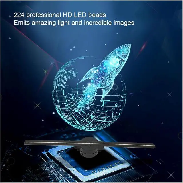 Alt view image 3 of 6 - LIAMOS 16.5in 2000x224 3D Hologram Fan 3D Projector with 224 LED Light Beads for Business Store Advertising,High-Resolution 3D Hologram