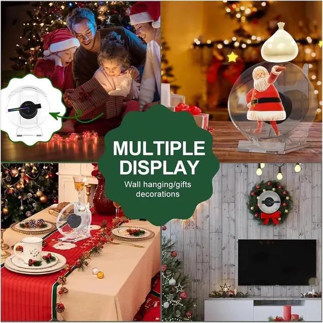 Alt view image 6 of 7 - Remote Control 3D Hologram Projector Fan Table Advertising Lights with Play Holographic Fan with Clear Cover,High-Resolution 3D Hologram