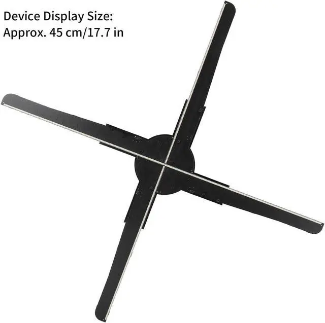 Alt view image 4 of 6 - LIAMOS 45CM 3D LED Holographic Projector Display Fan Hologram Advertising Projection Player,High-Resolution 3D Hologram
