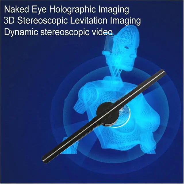Alt view image 3 of 7 - LIAMOS 3D Hologram Projector 42cm Fan LED Sign Holographic Player Support Image Video Shop Bar Party Advertising Display,High-Resolution 3D Hologram