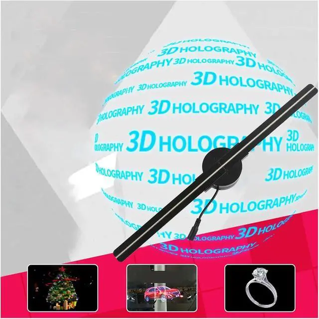 Alt view image 4 of 7 - LIAMOS 3D Hologram Projector 42cm Fan LED Sign Holographic Player Support Image Video Shop Bar Party Advertising Display,High-Resolution 3D Hologram