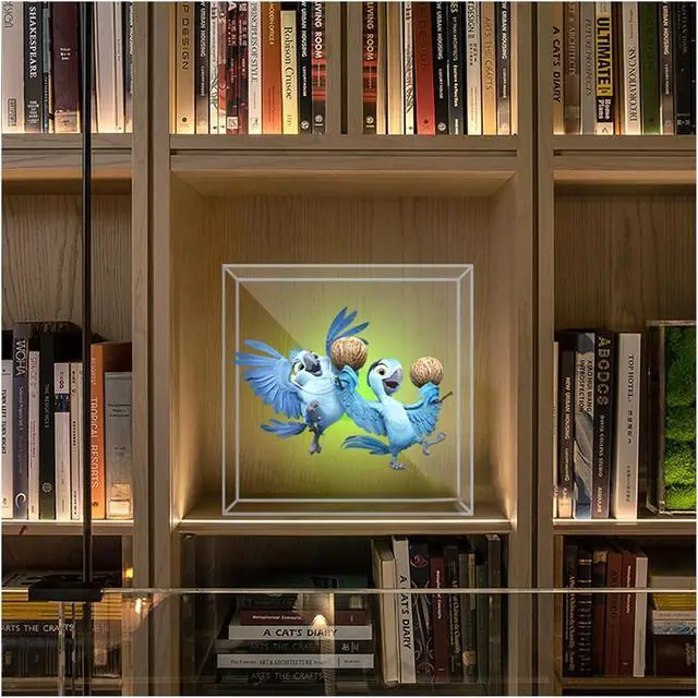 Alt view image 4 of 6 - LIAMOS 3D Hologram Projector Fan Desktop Led WiFi Sign Holographic Lamp Player 2 Fan Blades Remote Control Support Images and Video,High-Resolution 3D Hologram