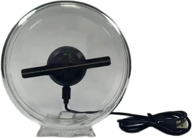 Main image of LIAMOS 10cm/4.1inch 3D Hologram Fan with Transparent Cover Ornament 128 LED Holographic Advertising Machine Christmas Halloween,High-Resolution 3D Hologram