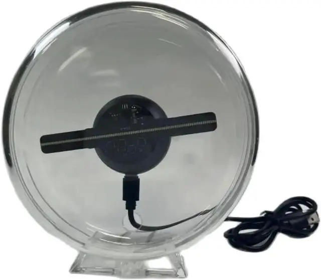 Alt view image 5 of 6 - LIAMOS 10cm/4.1inch 3D Hologram Fan with Transparent Cover Ornament 128 LED Holographic Advertising Machine Christmas Halloween,High-Resolution 3D Hologram