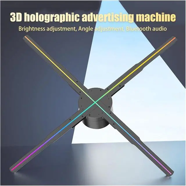 Alt view image 3 of 7 - LIAMOS 3D Holographic Fan Projector Remote Advertising Display High-Resolution LED Sign Lamp Wall-Mounted Holographic Player Cool,High-Resolution 3D Hologram(42cm norm Edition)