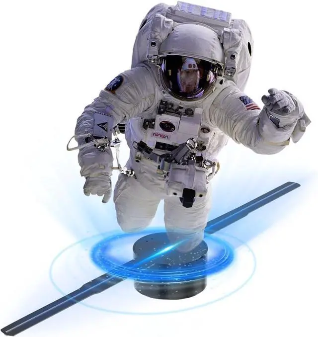 Alt view image 4 of 7 - LIAMOS 3D Holographic Fan Projector Remote Advertising Display High-Resolution LED Sign Lamp Wall-Mounted Holographic Player Cool,High-Resolution 3D Hologram(42cm norm Edition)