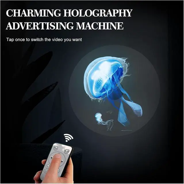 Alt view image 7 of 7 - LIAMOS 3D Holographic Fan Projector Remote Advertising Display High-Resolution LED Sign Lamp Wall-Mounted Holographic Player Cool,High-Resolution 3D Hologram(42cm norm Edition)
