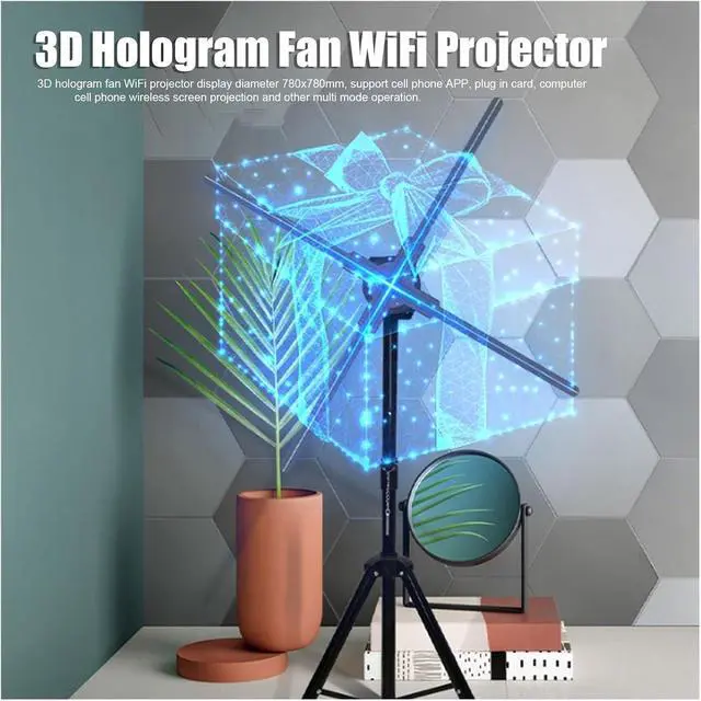 Alt view image 5 of 6 - LIAMOS Ventola Olografica 3D Proiettore WiFi Ventola LED Olografica Con Risoluzione 2000x928 Per Display Pubblicitario,High-Resolution 3D Hologram