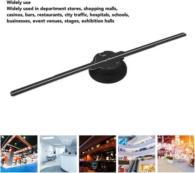 Alt view image 3 of 6 - LIAMOS 3D Hologram Fan 512x234P Resolution 234 LED Beads 16.5in Hologram Advertising Machine for Party Shop,High-Resolution 3D Hologram