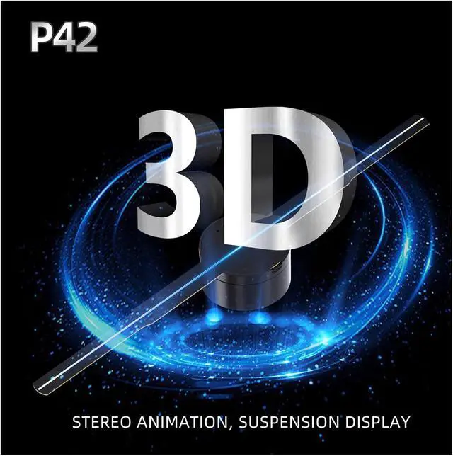 Alt view image 3 of 5 - LIAMOS 3D Advertising Projector Led Sign Holographic Lamp Player Remote Advertise Display 3D Fan Hologram Projector Logo Light,High-Resolution 3D Hologram
