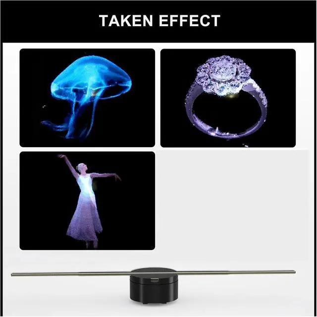 Alt view image 5 of 5 - LIAMOS 3D Advertising Projector Led Sign Holographic Lamp Player Remote Advertise Display 3D Fan Hologram Projector Logo Light,High-Resolution 3D Hologram