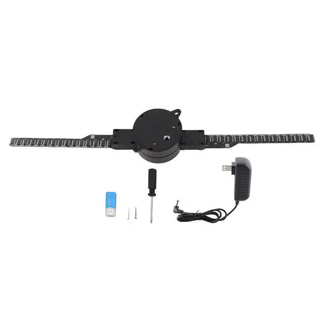 Alt view image 2 of 7 - WiF 3D Hologram Fan, 16.5in 2000x224 224 LED Light Beads, Clear Video Display, WiF Projector for Business Store Advertising, Aluminum Alloy Frame (US Plug)