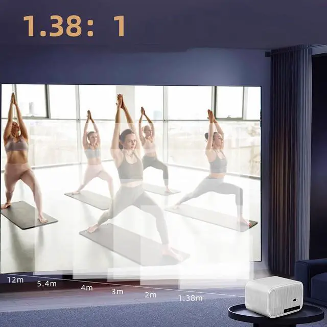 Alt view image 6 of 7 - Smart Projector, WiFi Projector, 1080P HD Auto Focus, Intelligent Obstacle Avoidance, Portable Design, Bluetooth Theater Projector for Home Camping Club (25/20/20)