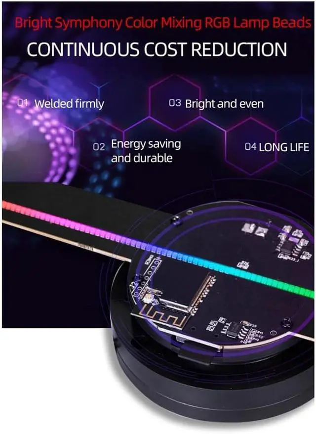Alt view image 2 of 7 - WIFI 3D Holographic Projector APP Control 224LED Holographic Player for Image Video Store Advertising Display US Plug, Black, 500724419A3