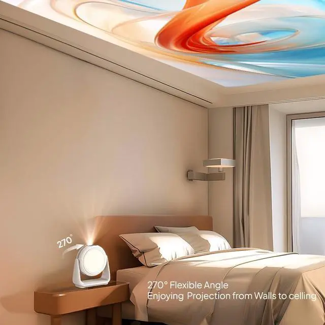 Alt view image 2 of 5 - Android 11.0 1080P Projector with 5G WiFi Lamp Portable Projectors 4K Support HD Video Home Projector US Plug