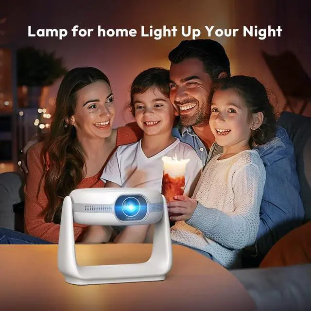 Alt view image 4 of 5 - Android 11.0 1080P Projector with 5G WiFi Lamp Portable Projectors 4K Support HD Video Home Projector US Plug