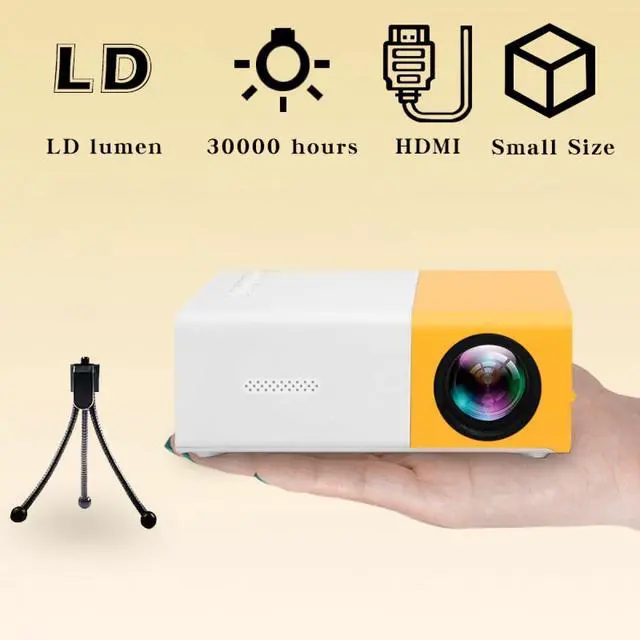 Alt view image 4 of 7 - 1pc High-definition Mini Lightweight Home Projector, Experience An Unprecedented Home Theater Experience (yellow + white)