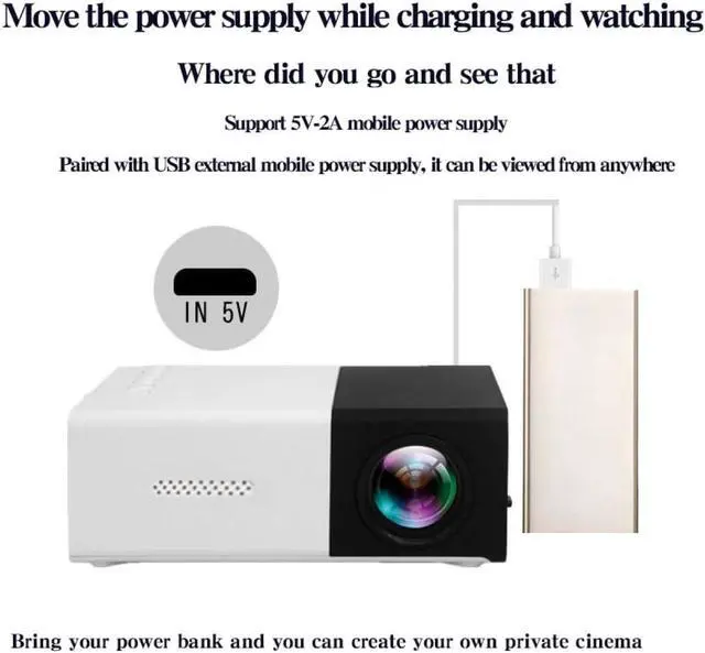 Alt view image 5 of 7 - 1pc High-definition Mini Lightweight Home Projector, Experience An Unprecedented Home Theater Experience (yellow + white)
