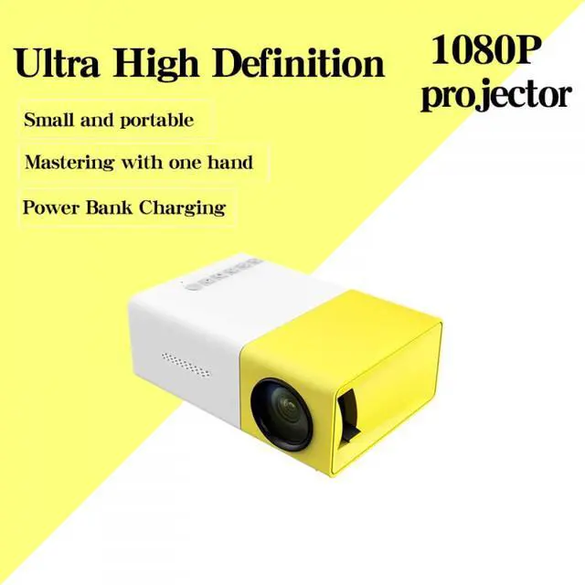 Alt view image 7 of 7 - 1pc High-definition Mini Lightweight Home Projector, Experience An Unprecedented Home Theater Experience (yellow + white)