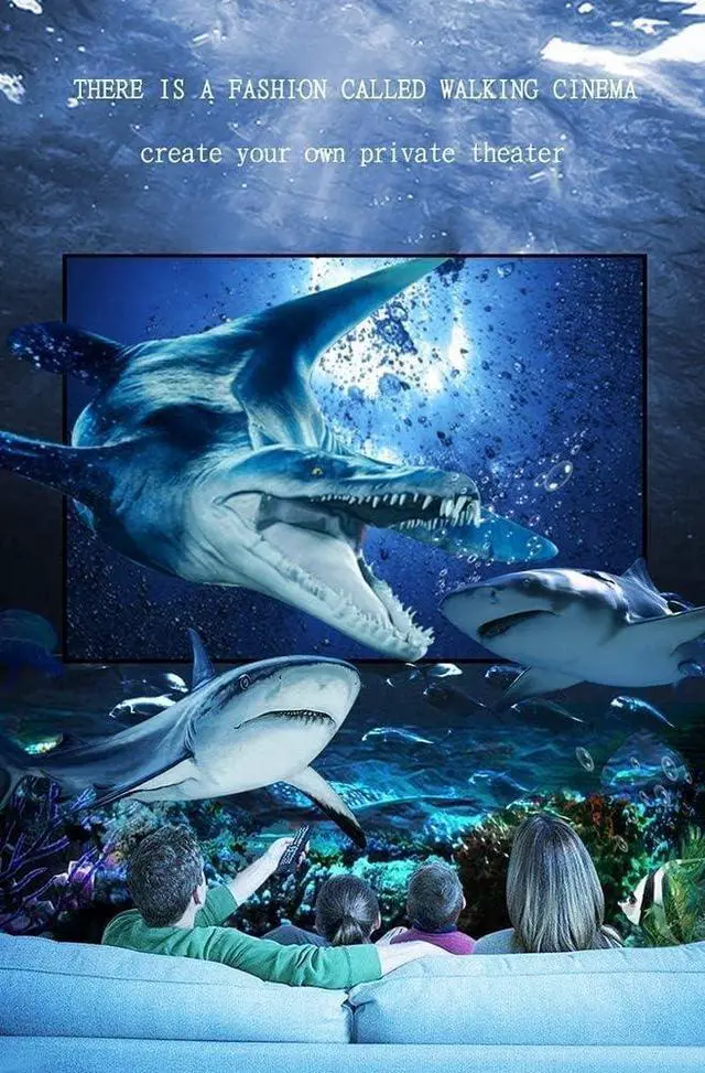 Alt view image 4 of 5 - Portable LED Small Projector,1080p HD Portable Cinema Video Projector with HDMI, VGA, AV, USB (White)