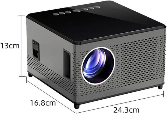 Alt view image 2 of 6 - HD 1080P LED Projector For Home 7200 Lumens Wifi Mirroring USB Speakers (T10w 24.3*16.8*13cm)