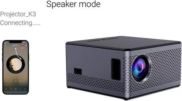 Alt view image 3 of 6 - HD 1080P LED Projector For Home 7200 Lumens Wifi Mirroring USB Speakers (T10w 24.3*16.8*13cm)