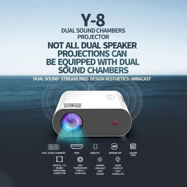 Alt view image 5 of 5 - HD Home Video Projector Brightness with Display Home Movie Projector 1080P Supported Compatible with Lumens Support Projector 300-1200 Inch Display Shooting Distance 1.25-2.5M