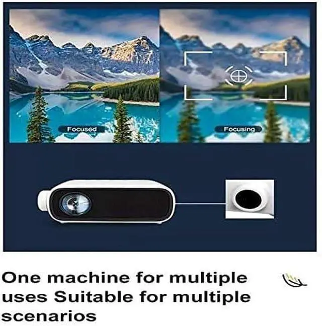 Alt view image 4 of 4 - Mini Projector with Screen, Portable Video Projector with, 1080P Supported,Display, Compatible with TV Stick, HDMI, VGA, USB, Laptop,Black