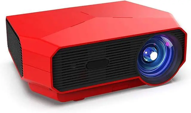 Main image of Video Projectors, Projector with Small Projector Projection Screen 4600lm with 200" Display, Projector 1080p Supported, Hi-fi Speakers, Compatible Hdmi, USB, Vga, Av (Red)