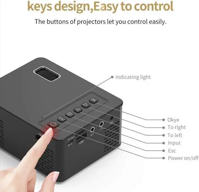 Alt view image 4 of 7 - Small Projector Brightness Projector Support 1080P Display Portable Movie Projector LED Life and Compatible with Home Entertainment LCD Projector with 3500 Brightness HD 1080P